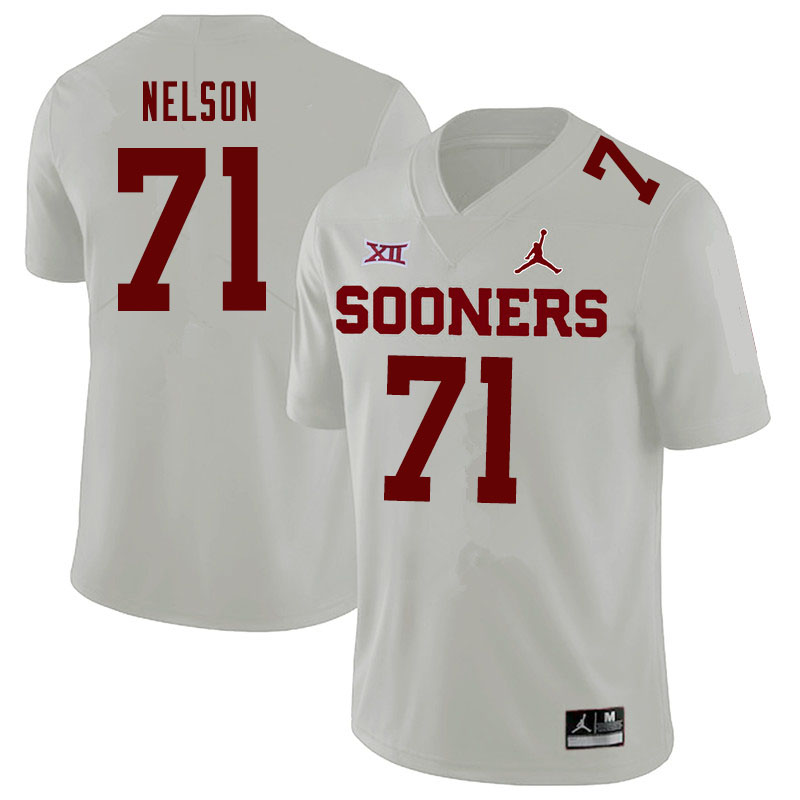 Jordan Brand Men #71 Noah Nelson Oklahoma Sooners College Football Jerseys Sale-White - Click Image to Close